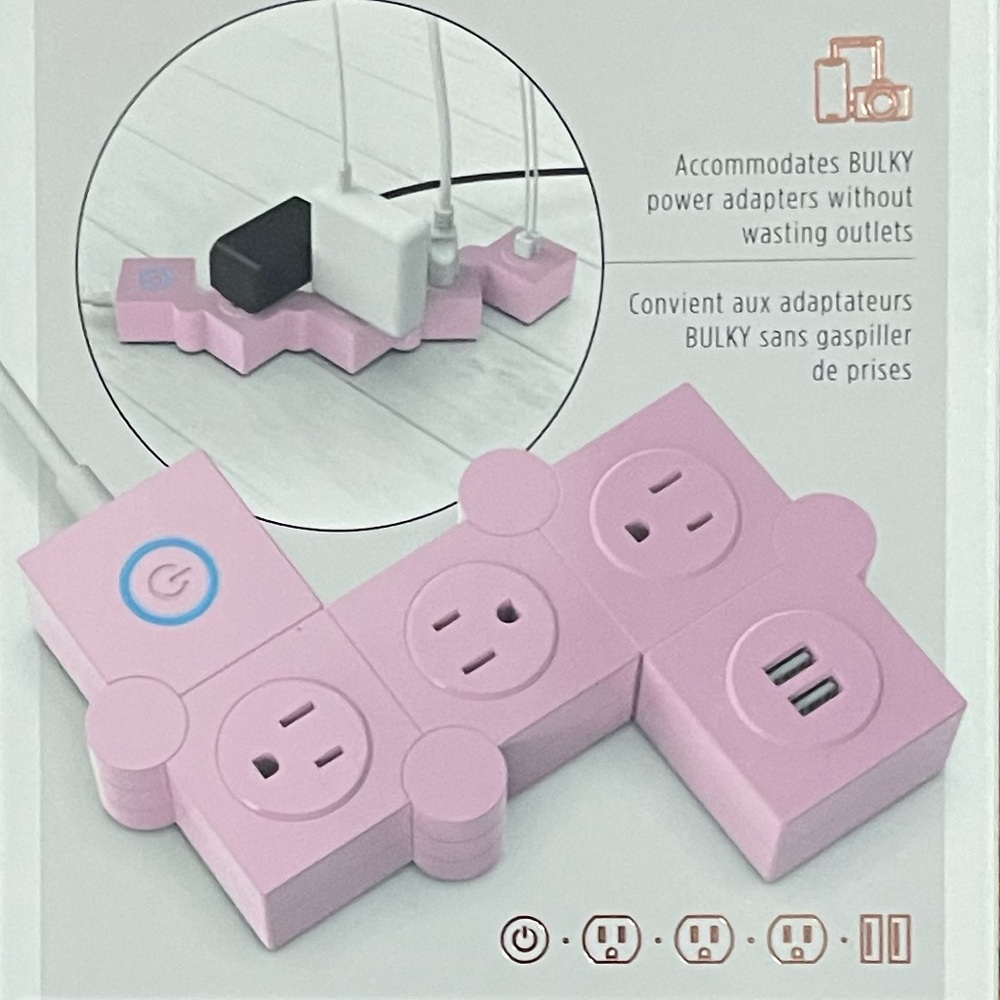 🆕 Soar Premium Swivel Light Pink Power Strip BNIB